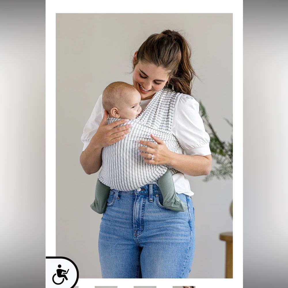 Solly Baby Wrap in Natural & Gray Stripe